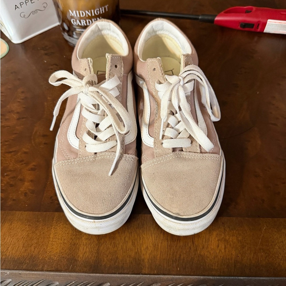 Brown and White Vans